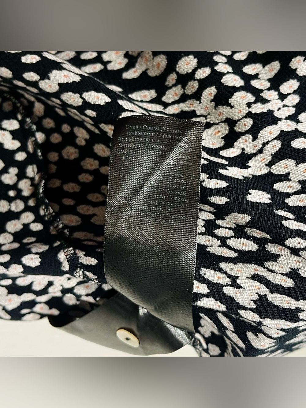 ICHI Black and White Floral Print Collared Blouse - Size S (Women’s) - Picture 7 of 9
